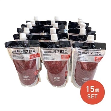 国産素材の生アミエビ　ケース【常温保存可能/サビキ用エサ/15個入り】